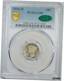 【極美品/品質保証書付】 アンティークコイン コイン 金貨 銀貨 [送料無料] 1916 D 10C Mercury Dime PCGS G 4 Good Denver Mint Key Date CAC Approved Cert#...