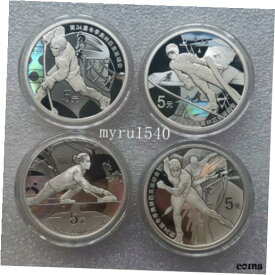 【極美品/品質保証書付】 アンティークコイン コイン 金貨 銀貨 [送料無料] 2021 China 5YUAN The XXIV Olympic Winter Games Silver Coin(2th Issue) 15g*4PCS