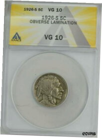 【極美品/品質保証書付】 アンティークコイン コイン 金貨 銀貨 [送料無料] 1926-S Buffalo 5c Obverse Lamination VG10 ANACS 944131-7