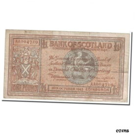 [#122671] 紙幣、スコットランド、1ポンド、1943年、1943-10-16、KM:91c、F(12-15)[#122671] Banknote, Scotland, 1 Pound, 1943, 1943-10-16, KM:91c, F(12-15)