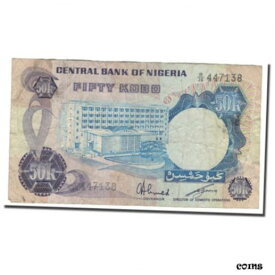 【極美品/品質保証書付】 アンティークコイン コイン 金貨 銀貨 [送料無料] [#620325] Banknote, Nigeria, 50 Kobo, KM:14f, F(12-15)
