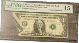 AVC-1977-A $1 連邦準備金メモ FR.1910「印刷折り目エラー」 PMG F15AVC- 1977-A $1 FEDERAL RESERVE NOTE FR.1910 “PRINTED FOLD ERROR” PMG F15