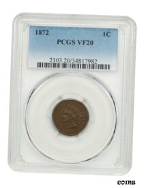 【極美品/品質保証書付】 アンティークコイン コイン 金貨 銀貨 [送料無料] 1872 1c PCGS VF20 - Key Date - Indian Cent - Key Date