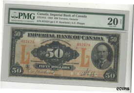 【極美品/品質保証書付】 アンティークコイン 硬貨 1923 Imperial Bank of Canada 375-18-14 $50 Note PMG VF-20 SN# 012424 See Desc [送料無料] #oof-wr-009415-730