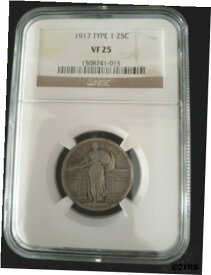 【極美品/品質保証書付】 アンティークコイン 硬貨 1917 TYPE 1 STANDING LIBERTY QUARTER VF25 NGC [送料無料] #oot-wr-009416-1054