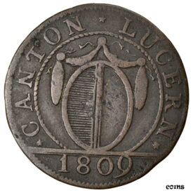 【極美品/品質保証書付】 アンティークコイン コイン 金貨 銀貨 [送料無料] [#858630] Coin, SWISS CANTONS, LUZERN, Batzen-10 Rappen, 1809, Bern, VF(30-35)