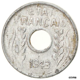 【極美品/品質保証書付】 アンティークコイン コイン 金貨 銀貨 [送料無料] [#380169] Coin, FRENCH INDO-CHINA, Cent, 1943, Paris, VF(30-35), Aluminum, KM:26