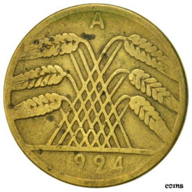 【極美品/品質保証書付】 アンティークコイン コイン 金貨 銀貨 [送料無料] [#422880] GERMANY, WEIMAR REPUBLIC, 10 Rentenpfennig, 1924, Berlin, VF(30-35)