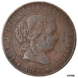 【極美品/品質保証書付】 アンティークコイン コイン 金貨 銀貨 [送料無料] [#873871] Coin, Spain, Isabel II, 2-1/2 Centimos, 1868, Sevilla, VF(30-35)