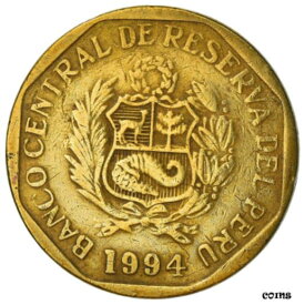【極美品/品質保証書付】 アンティークコイン コイン 金貨 銀貨 [送料無料] [#382881] Coin, Peru, 10 Centimos, 1994, Lima, VF(30-35), Brass, KM:305.1