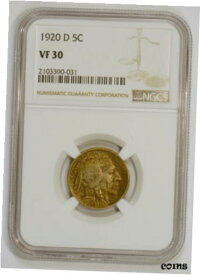 【極美品/品質保証書付】 アンティークコイン コイン 金貨 銀貨 [送料無料] 1920-D Buffalo Nickel from the Denver Mint Graded VF30 by NGC