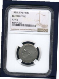 【極美品/品質保証書付】 アンティークコイン コイン 金貨 銀貨 [送料無料] ITALY KINGDOM 1921-R 50 CENTESIMI COIN, NGC CERTIFIED XF 45, KEY DATE!