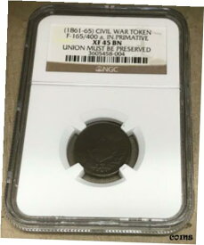 【極美品/品質保証書付】 アンティークコイン 硬貨 1861-1865 Indiana Primitive Civil War token 165/400a NGC XF45BN [送料無料] #oot-wr-009507-581