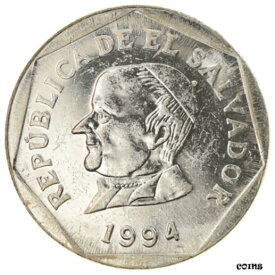 【極美品/品質保証書付】 アンティークコイン コイン 金貨 銀貨 [送料無料] [#793367] Coin, El Salvador, 25 Centavos, 1994, Medal alignment, AU(50-53)