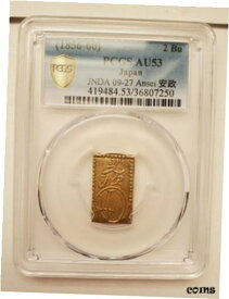 【極美品/品質保証書付】 アンティークコイン コイン 金貨 銀貨 [送料無料] 2 Bu Ban Kin Gold Coin Ansei Era Japan AU53
