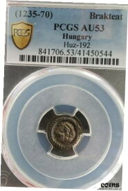 【極美品/品質保証書付】 アンティークコイン コイン 金貨 銀貨 [送料無料] 1235-70 Hungary Brakteat .PCGS AU53 Huz-192. Rare