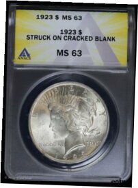 【極美品/品質保証書付】 アンティークコイン コイン 金貨 銀貨 [送料無料] 1923 Silver Peace Dollar ANACS MS 63 | Struck on Cracked Blank Planchet Error