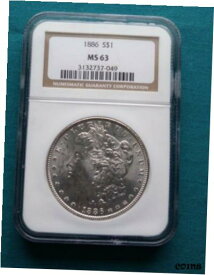 【極美品/品質保証書付】 アンティークコイン コイン 金貨 銀貨 [送料無料] 1886 Morgan Silver Dollar NGC MS63 #822