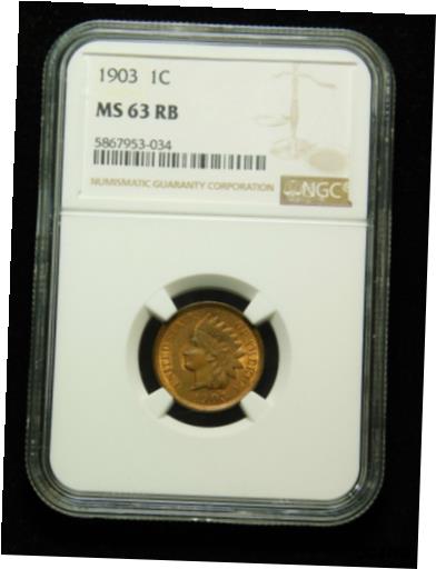 【極美品/品質保証書付】 アンティークコイン コイン 金貨 銀貨 [送料無料] 1903 Indian Head Cent - NGC MS63 RB：金銀プラチナ ワールドリソース