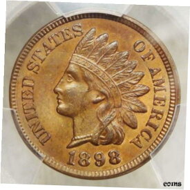 【極美品/品質保証書付】 アンティークコイン コイン 金貨 銀貨 [送料無料] 1898 Indian Cent, Choice Uncirculated, PCGS MS-63BN, Nice Color