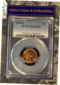 【極美品/品質保証書付】 アンティークコイン コイン 金貨 銀貨 [送料無料] 1946-S PCGS MS64RD RPM S/S Lincoln Wheat Cent Lamination Error No-485