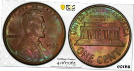 【極美品/品質保証書付】 アンティークコイン コイン 金貨 銀貨 [送料無料] 1960 Lincoln Penny PCGS MS65BN Large Date Album Toned Registry Coin 1C TV