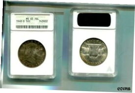 【極美品/品質保証書付】 アンティークコイン コイン 金貨 銀貨 [送料無料] 1948 D BEN FRANKLIN SILVER HALF DOLLAR ANACS MS65 FBL OLD HOLDER 9786P