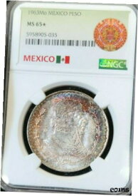 【極美品/品質保証書付】 アンティークコイン コイン 金貨 銀貨 [送料無料] 1963 MEXICO SILVER 1 PESO JOSE MORELOS NGC MS 65* RICH COLOR TONING STAR GRADE