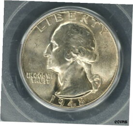 【極美品/品質保証書付】 アンティークコイン コイン 金貨 銀貨 [送料無料] Silver 1948 PCGS MS-65 Silver-Quarter R-17