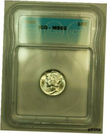 【極美品/品質保証書付】 アンティークコイン コイン 金貨 銀貨 [送料無料] 1945 Silver Mercury Dime 10c Coin ICG MS-65 FFF