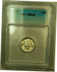 【極美品/品質保証書付】 アンティークコイン コイン 金貨 銀貨 [送料無料] 1945 Silver Mercury Dime 10c Coin ICG MS-65 C