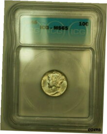 【極美品/品質保証書付】 アンティークコイン コイン 金貨 銀貨 [送料無料] 1945 Silver Mercury Dime 10c Coin ICG MS-65 EE