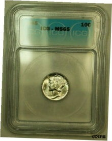 【極美品/品質保証書付】 アンティークコイン コイン 金貨 銀貨 [送料無料] 1945 Silver Mercury Dime 10c Coin ICG MS-65 AAA
