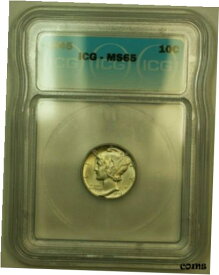 【極美品/品質保証書付】 アンティークコイン コイン 金貨 銀貨 [送料無料] 1945 Silver Mercury Dime 10c Coin ICG MS-65 EEE