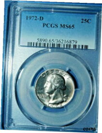 【極美品/品質保証書付】 アンティークコイン コイン 金貨 銀貨 [送料無料] 1972-D 25C Washington Quarter-PCGS MS65--435-1