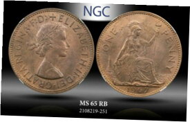 【極美品/品質保証書付】 アンティークコイン コイン 金貨 銀貨 [送料無料] 1967 GREAT BRITAIN PENNY NGC MS 65 RB !!!