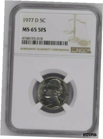 【極美品/品質保証書付】 アンティークコイン コイン 金貨 銀貨 [送料無料] 1977 D Jefferson Nickel NGC MS65 5FS - 5c MS 65 5 Full Steps