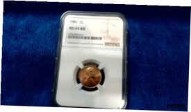 【極美品/品質保証書付】 アンティークコイン コイン 金貨 銀貨 [送料無料] 1981-P Lincoln 1C, NGC MS65 RD
