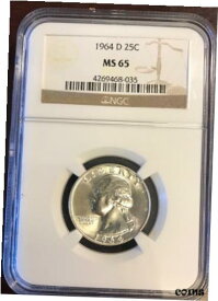 【極美品/品質保証書付】 アンティークコイン コイン 金貨 銀貨 [送料無料] 1964-D 25C MS65 NGC (SB1:O)