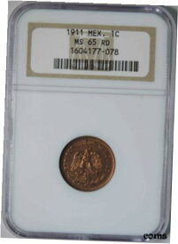 【極美品/品質保証書付】 アンティークコイン コイン 金貨 銀貨 [送料無料] 1911 Mexico One 1 Centavo Coin NGC MS65 RD Red GEM Uncirculated