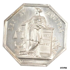 【極美品/品質保証書付】 アンティークコイン コイン 金貨 銀貨 [送料無料] [#70464] France, Notary, Token, 1865, MS(65-70), Silver, Lerouge #161, 19.09