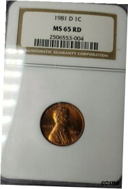 【極美品/品質保証書付】 アンティークコイン コイン 金貨 銀貨 [送料無料] 1981 D Lincoln Cent NGC MS 65 RD