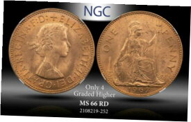 【極美品/品質保証書付】 アンティークコイン コイン 金貨 銀貨 [送料無料] 1967 GREAT BRITAIN PENNY NGC MS 66 RD ONLY 4 GRADED HIGHER #H
