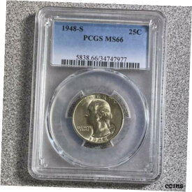 【極美品/品質保証書付】 アンティークコイン コイン 金貨 銀貨 [送料無料] 1948-S 25C Washington Quarter PCGS MS66