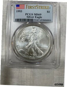 1993N 1IXVo[ C[O PCGS MS69 t@[Xg XgCN "A"1993 1oz. Silver Eagle PCGS MS69 First Strike "Rare"