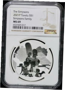 2021 P co 1 IX Vo[ $1 Vv\Y t@~[ NGC MS 69 (BU 񗬒 UNC)2021 P Tuvalu 1 oz Silver $1 The Simpsons Family NGC MS 69 (BU Uncirculated Unc)