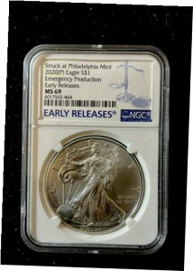2020 (P) ً}Vo[C[O NGC MS-69 2020 (P) Emergency Silver Eagle NGC MS-69 Early Release