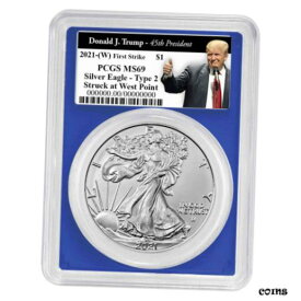 【極美品/品質保証書付】 アンティークコイン コイン 金貨 銀貨 [送料無料] 2021 (W) $1 Type 2 American Silver Eagle PCGS MS69 FS Trump 45th President Label