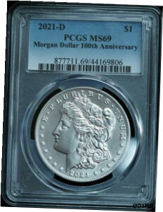 2021-D [K Vo[ _[ 100 NLO MS69 PCGS2021-D Morgan Silver Dollar 100th Anniversary MS69 PCGS