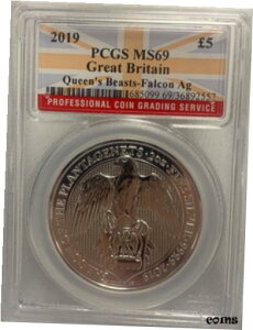 2019 PCGS XpEY MS 69 O[gue NC[Y r[Xg t@R 2 IX Vo[2019 PCGS Spounds MS 69 Great Britain Queens Beast Falcon 2 oz silver